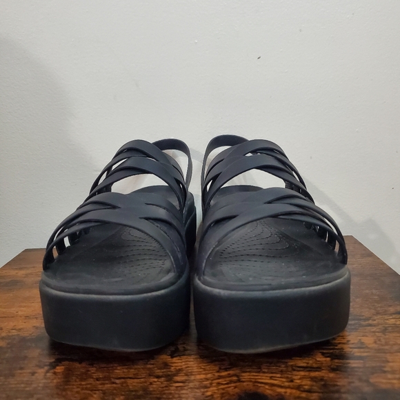 Womens CROCS Literide Brooklyn Strappy Wedge Platform Sandals Size 8 Black - Picture 8 of 11